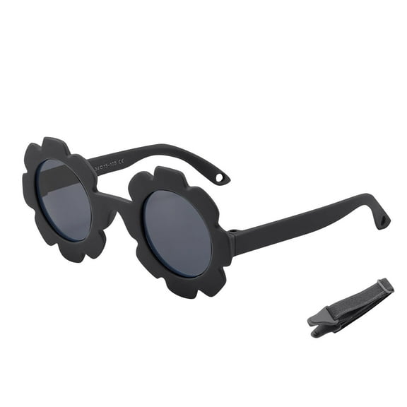 Quaouag Baby flower Sunglasses with Strap girls Flexible Bendable Polarized Sunglasses for Infant Boys Girls 0-24 Months