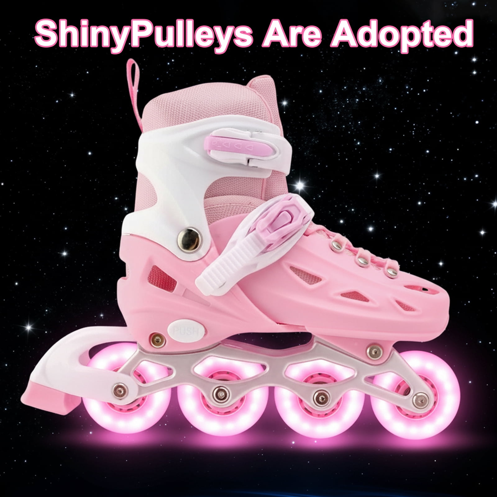 LIXI Adjustable Inline Skates for Women and Girls,Boy's Featuring Illuminated Wheels Skates, Great for Outdoor Sports,Pink