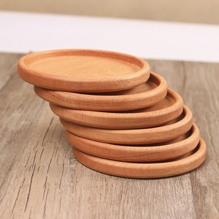 Wood Coasters for Drinks,Walnut Wooden Drink Coasters, Absorbent