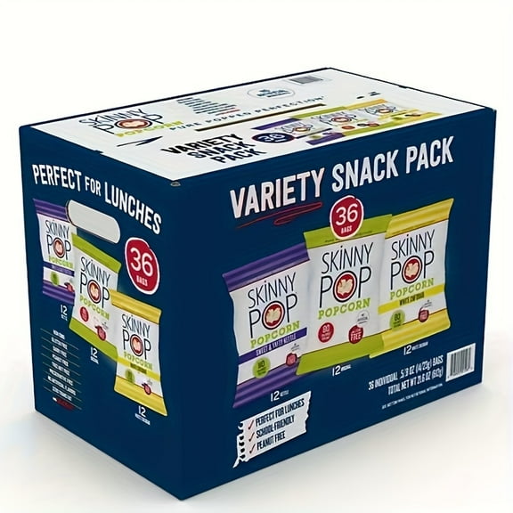 SkinnyPop Variety Snack Pack Popcorn, 0.5 oz., 36 pk.