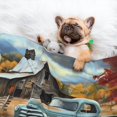 thumbnail image 3 of Yiaed Vintage Truck Farm Scene Print Dog Blankets-Cat Blanket Washable for Couch Protection,Puppy Blanket, Soft Plush Reversible Throw Furniture Protector-Medium, 3 of 8