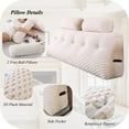thumbnail image 3 of ColourTree Beige 59" L x 8" W x 20" H Wedge Headboard Pillows with 1 Head Roll Pillow Bed Wedge Pillow for Headboard Large Bolster for Bed Rest Reading Pillows Backrest Pillows, 3 of 6