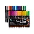 thumbnail image 2 of cpengpj Clearance Double Line Pen Color Hand Account Pen Dream Metal Pen Hand-painted 24 Color Highlighter Marker Pen, 2 of 9