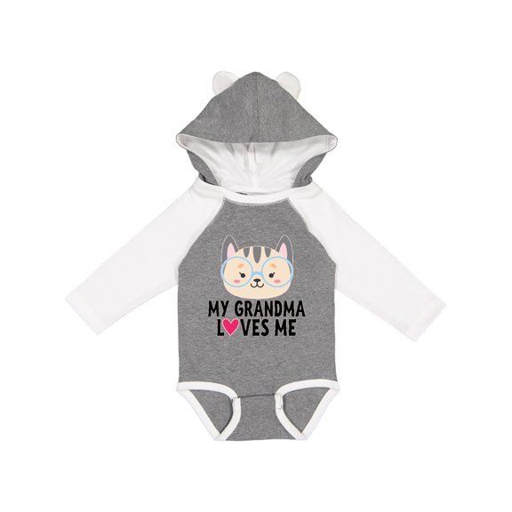 Inktastic Grandma Loves Me Girls Long Sleeve Baby Bodysuit