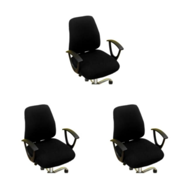 ZheElen 2pcs Polyester Wide Application Seat Chair Cover Stylish And Anti-slide Feature Dustproof Seat Cover black 3Set