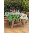 thumbnail image 2 of St. Patrick's Outdoor Tablecloth - 52x70 Inch Rectangle Dining Table Cover, Lucky Shamrock Green Eucalyptus Floral Vintage Waterproof Outdoor Table Cloth with Umbrella Hole & Zipper for Picnic/Patio, 2 of 7