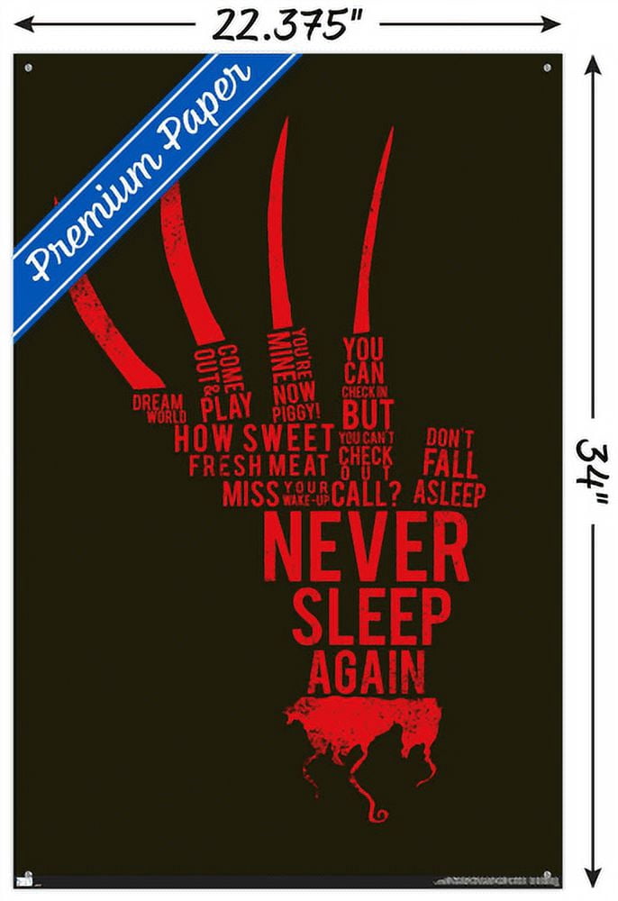 A Nightmare on Elm Street - Hand Text Wall Poster with Pushpins, 22.375" x 34"