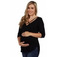 thumbnail image 2 of Maternity Criss Cross Neck Round Hem Top, 2 of 4