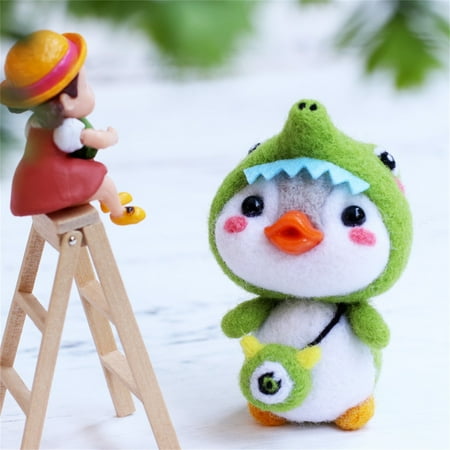 

TMOYZQ Christmas Toys for Baby Girls Boys Cute Penguin Pattern Handmade DIY Poke Wool Felts Material Production Package Christmas Gift for Toddler on Clearance