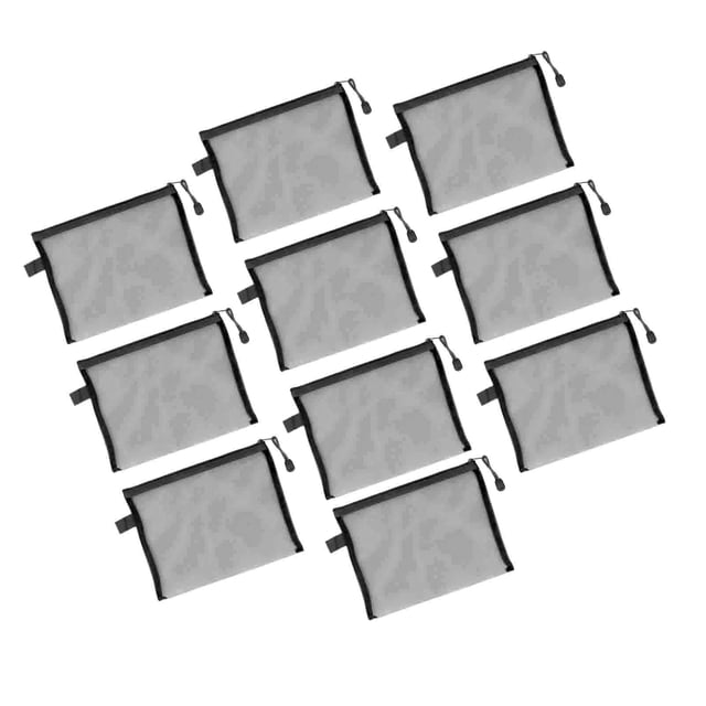 10 Pcs Mesh Zipper Document Pouch Nylon A5 Size 9.4x7.1 Inch Organizer Bag for Office School Travel Portable File Storage Multipurpose Holder with 10 Pieces Set