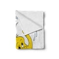 thumbnail image 2 of Animal Soft Flannel Fleece Throw Blanket, Cartoon Spraying Water to Air Sea Waves Cheerful Funny Artwork, Cozy Plush for Indoor and Outdoor Use, 50" x 70", Yellow Pale Blue, by Ambesonne, 2 of 6