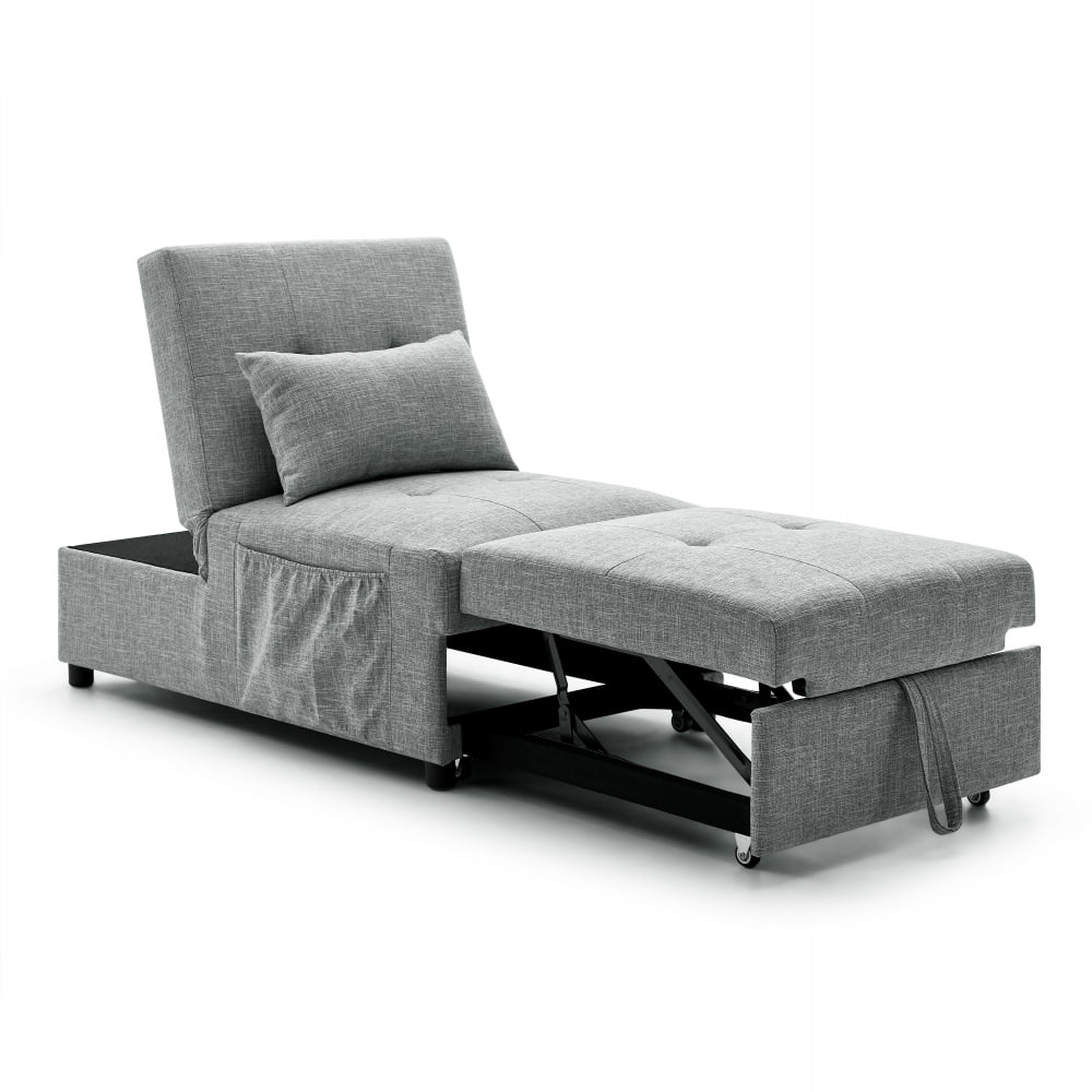 Folding Sleeper Sofa Bed, 4 in 1 Multifunctional Fabric Daybed with Adjustable Backrest, Work as