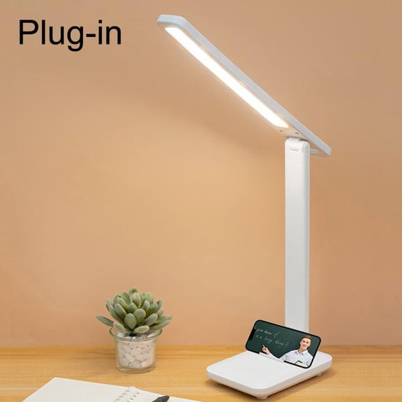 Xiajule Three-Color Temperature LED Folding Eye-Caring Desk Lamp, USB Stepless Dimmable Reading Light For Bedroom