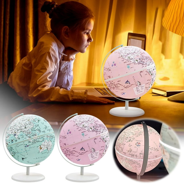 Nsxcdh 360° Rotating AR Illuminated Globe,High Definition Earth for Education,Desktop Decoration,LED Light,Geography Learning
