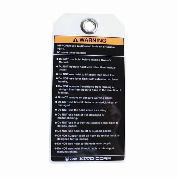 Harrington Tag Safety Warning 80146