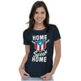 thumbnail image 3 of Puerto Rico Baseball State Flag Pride Womens Slim Fit Graphic Tee Brisco Brands S, 3 of 5