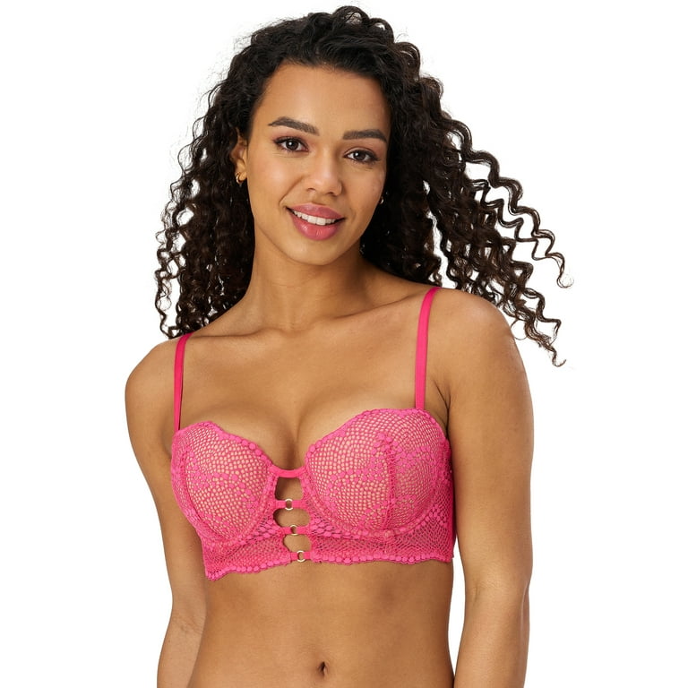 Adored by Adore Me Women's Morgan Natural Lift Lace Push Up Bra, Sizes 32B- 40DD 