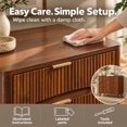 thumbnail image 3 of PORKISS Fluted 3 Drawer Dresser for Bedroom, 31.6" Mid Century Chest of Drawers with Curved Fronts, Wood Small Dresser with Metal Handles & Storage for Hallway Living Room Entryway, Walnut A, 3 of 7
