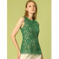 thumbnail image 2 of Blusa Sin Mangas De Encaje Con Forro Ojo De Cerradura Allegra K Para Mujeres Verde XS, 2 of 7