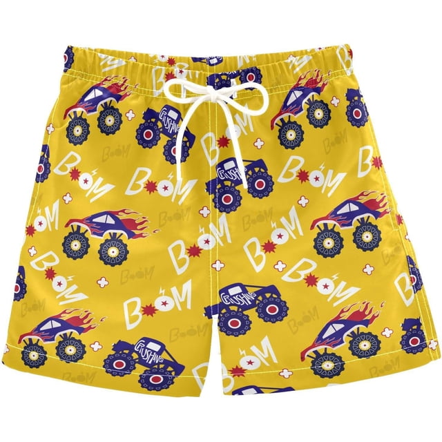 Boys Swim Trunks Beach Board Shorts Quick Dry Toddler Swimsuit Bathing Suits with Mesh Lining