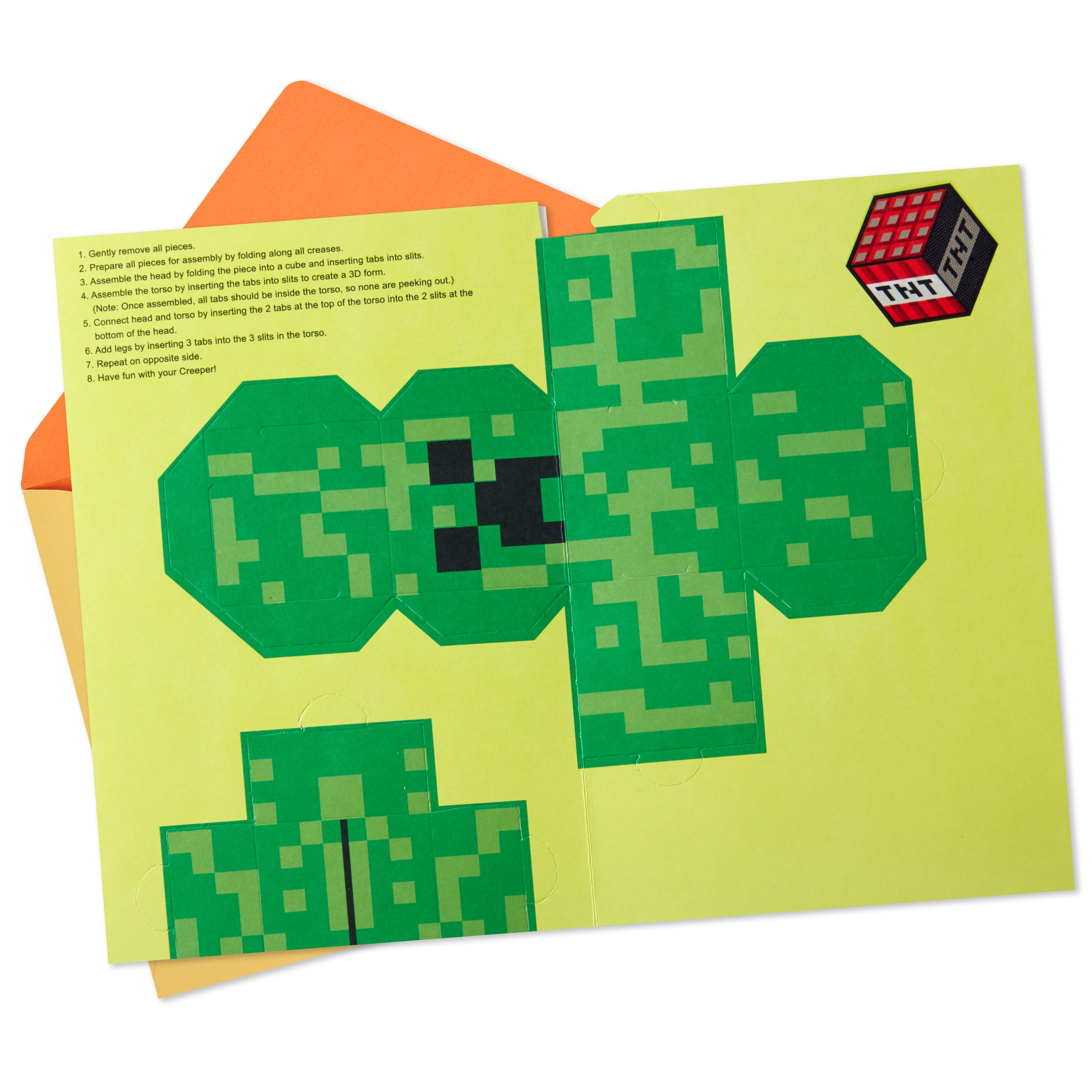 Hallmark Minecraft Birthday Card for Kids (Build Your Own Creeper)