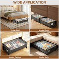 thumbnail image 6 of 2-Pack Under Bed Storage with Wheels, Grey Under Bed Storage Containers, Underbed Shoe Storage Organizer, Rolling Under Bed Metal Drawers for Clothes, Blankets(31.5 x 17.3 x 6.8 in), 6 of 7