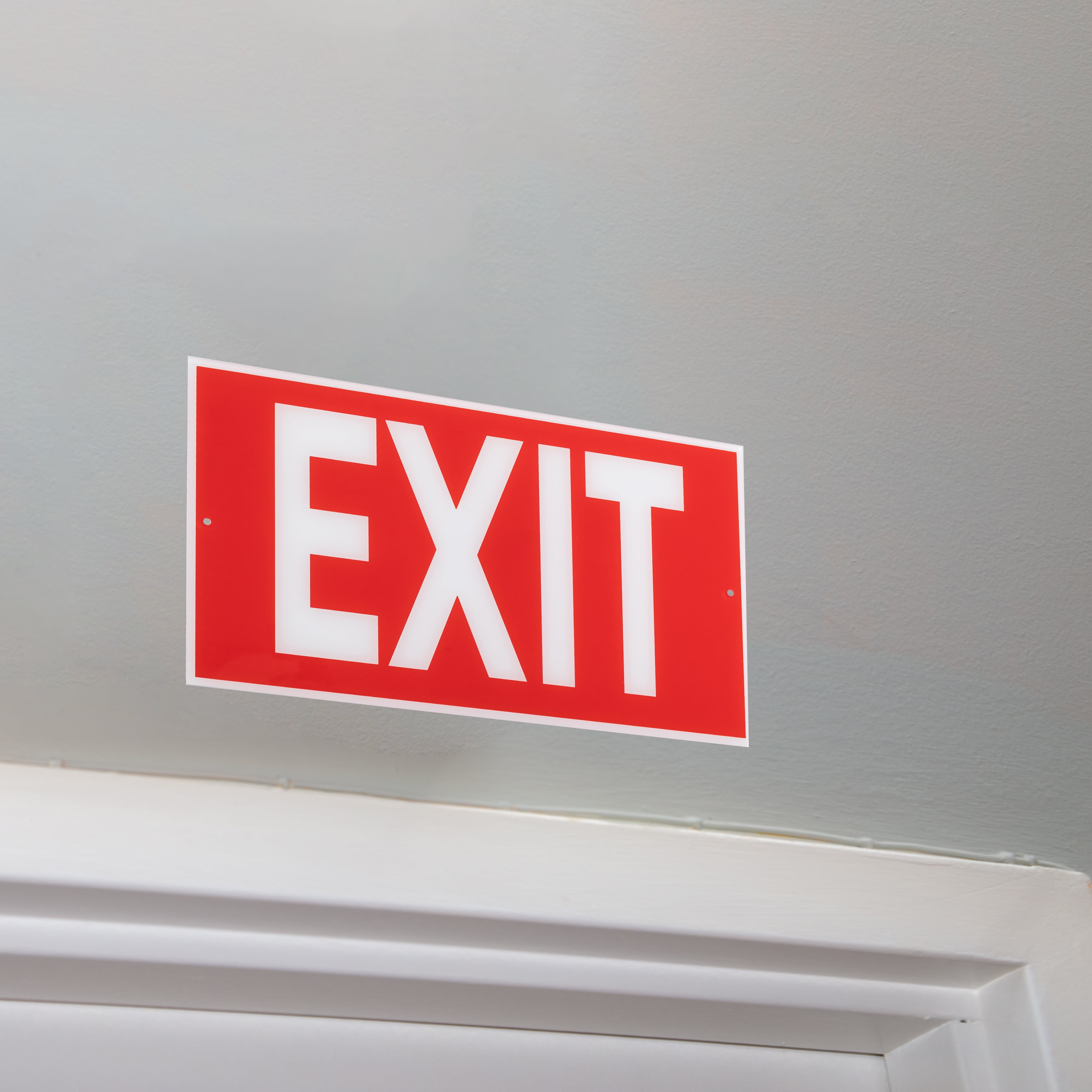 (3 pack) Pen+Gear 7x12 inch Exit Sign - Durable Acrylic, High Visibility Red with White Text, Emergency Use