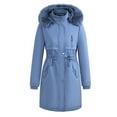 thumbnail image 3 of VEKDONE Women's Winter Thicken Puffer Coat Warm Jacket Hooded Coats Waterproof Plush Lined Long Down Jacket Parkas with Pockets, 3 of 3
