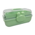 thumbnail image 4 of Organizador de accesorios para el cabello, caja organizadora de joyas con asa, multiusos para manualidades. Verde, 4 of 9
