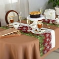 thumbnail image 5 of Christmas Snowflakes Table Runner-Cotton Linen- 36 Inch Holiday Dresser Scarves, Winter Lantern Balls Pine Branches Tablerunner for Kitchen Coffee/Dining Bedroom Living Room Dinner Scarf Décor 13x36, 5 of 7