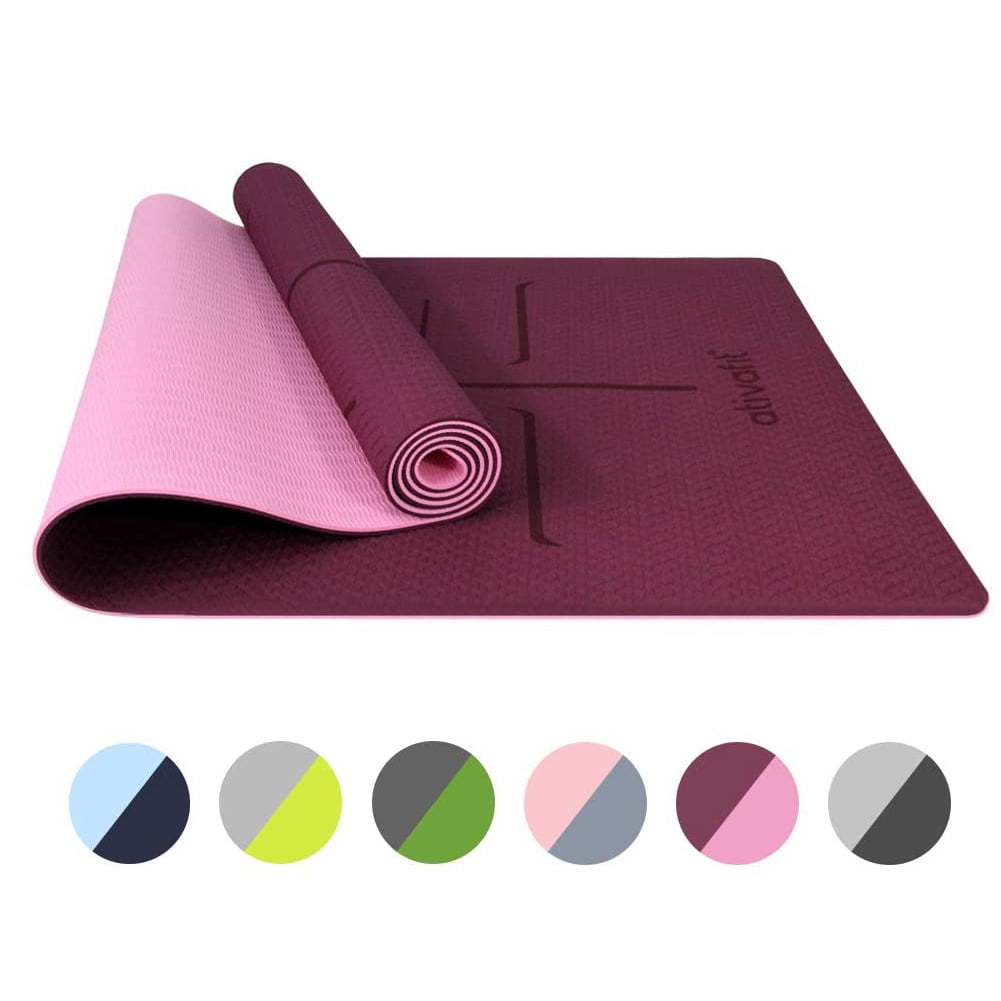 adelaar oneerlijk universiteitsstudent Yoga Mats, Eco Friendly TPE Thick Yoga Mat with Alignment Lines, Non Slip  Textured Surfaces Workout Mat, Exercise Mats for Indoors, Pilates, Floors,  Home Fitness, Gym Mat for Women Men, Purple, W019 -