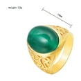 thumbnail image 3 of Women's Statement Vintage Cat's Eye Gemstone Titanium Steel Ring, 3 of 3