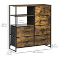 thumbnail image 3 of HOMCOM Armoire de rangement cuisine 6 tiroirs  2 étagères ouvertes, 3 of 10