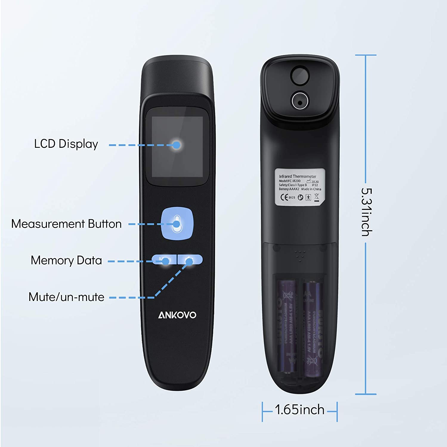 Ankovo Infrared Forehead Thermometer with Fever Alarm photo 7