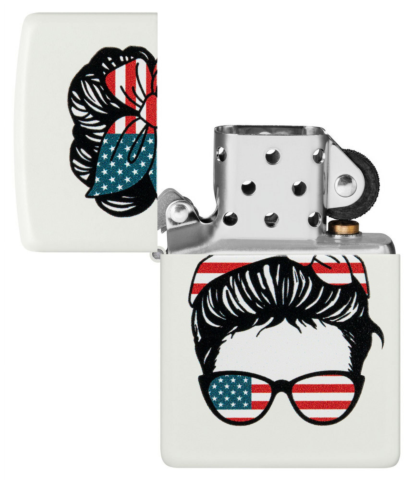 Zippo American Woman Design White Matte Pocket Lighter