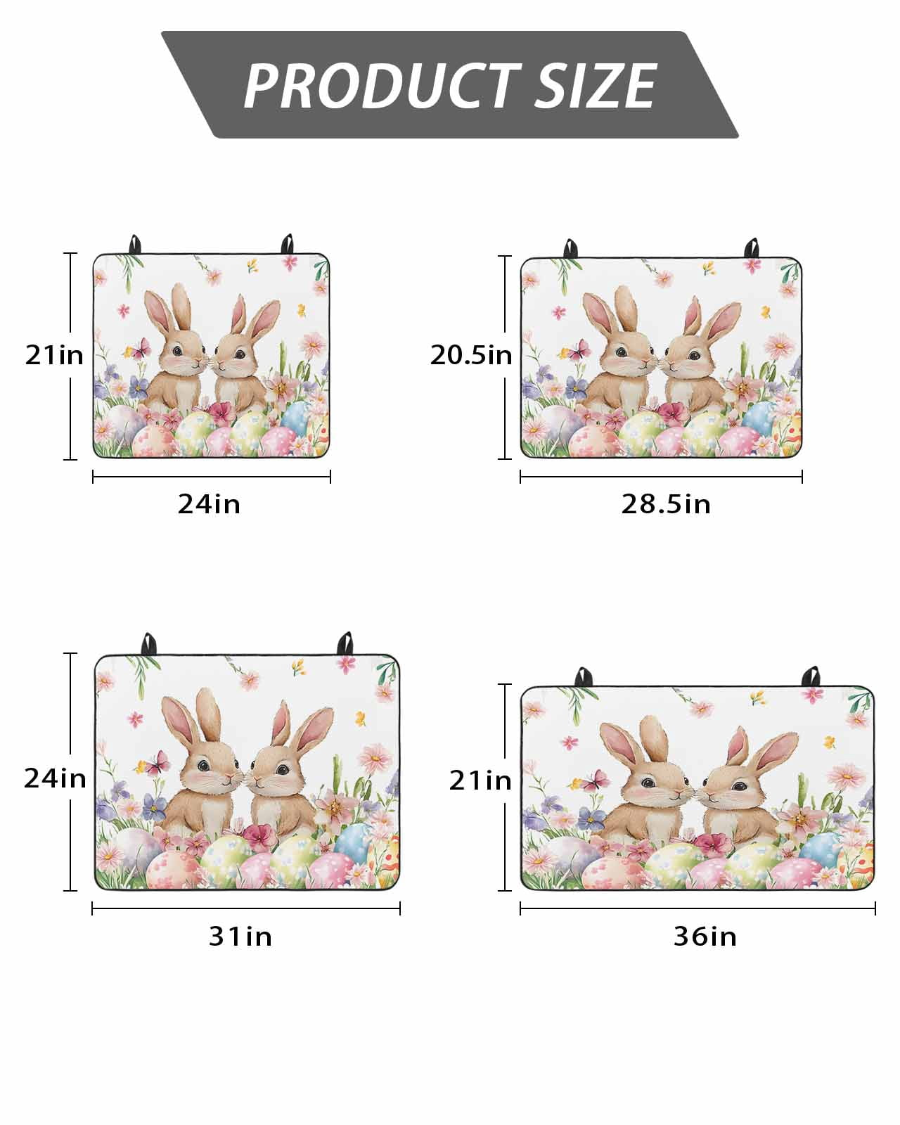 Stove Top Covers for Electric Stove, Spring Bunny Easter Glass Stovetop Cover Protector, Floral Botanical Colorful Eggs Induction Cooktop Protector Oven Mat for Kitchen Countertop 24"x21"