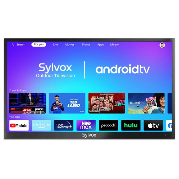 SYLVOX 43 inch Outdoor TV, 4K UHD Android Television 1000Nit Brightness for Partial Sun, IP55 Weatherproof (Deck Pro)