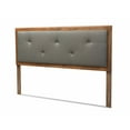 thumbnail image 2 of Baxton Studio Abner Modern and Contemporary Transitional Dark Grey Fabric Upholstered and Walnut Brown Finished Wood King Size Headboard, 2 of 9
