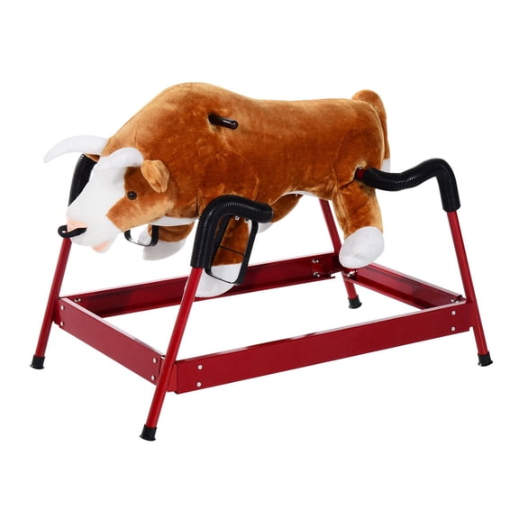 Toddler Rocking Bull Toy, Ride-On Rocking Horse with Realistic Sounds&Plush Fabric, Fun Spring Rocker for Boys&Girls Age 3 