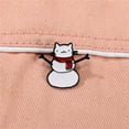thumbnail image 3 of Christmas Snowman Brooch Pin for Women Enamel White Cat Brooches Spur Lapel Pins Red Scarf Decoration Suit Collar Dress Accessories Jewelryfor Xmas Eve Halloween, 3 of 6