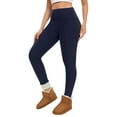 thumbnail image 2 of Fleece Lined Leggings for Women Thermal Sherpa Lined Leggings Tummy Control Plus Size Warm Tights for Cold Weather Navy XL, 2 of 3