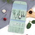 thumbnail image 3 of Ensemble de Manucure et Pédicure en Acier Inoxydable Vert 16 Pcs / Kit de Coupe-Ongles de Mode avec Étui en Cuir PU, 3 of 6