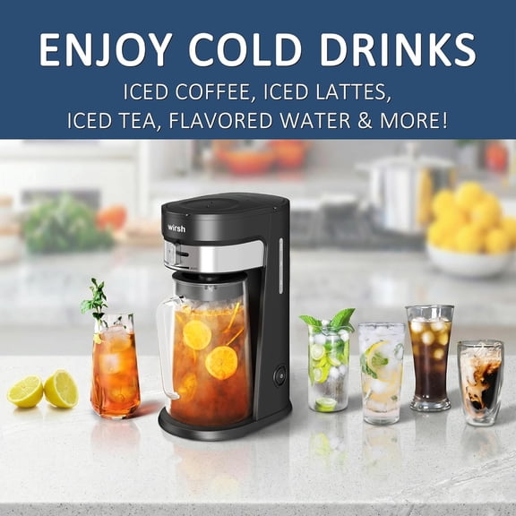 Wirsh Iced Tea Maker with 3QT Pitcher, Strength Control Reusable Filter for Coffee Latte Tea Lemonade