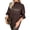 Coffee, variant on Women's Elegant Mock Neck Sequin Top, Short Batwing Sleeve Sparkly Blouse, Loose Fit Party Pullover