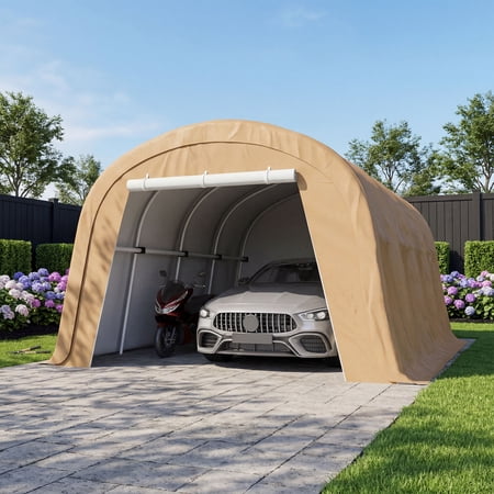Foroutia 13-Foot by 20-Foot Round Roof Carport