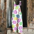thumbnail image 2 of QATAINLAV Womens Loose Fit Wide Leg Overalls with Pockets Cotton Linen Sleeveless Spaghetti Strap Baggy Romper Easter Rabbit Egg Graphic Jumpsuits Multicolor L Hoy Oferta Flash, 2 of 6