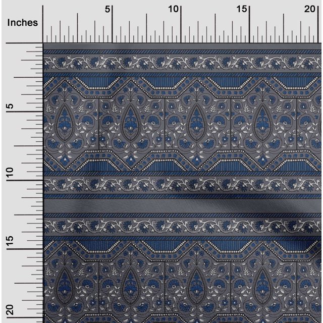 oneOone Cotton Flex Fabric Leaves & Floral Block Print Sewing Fabric BTY 40 Inch Wide