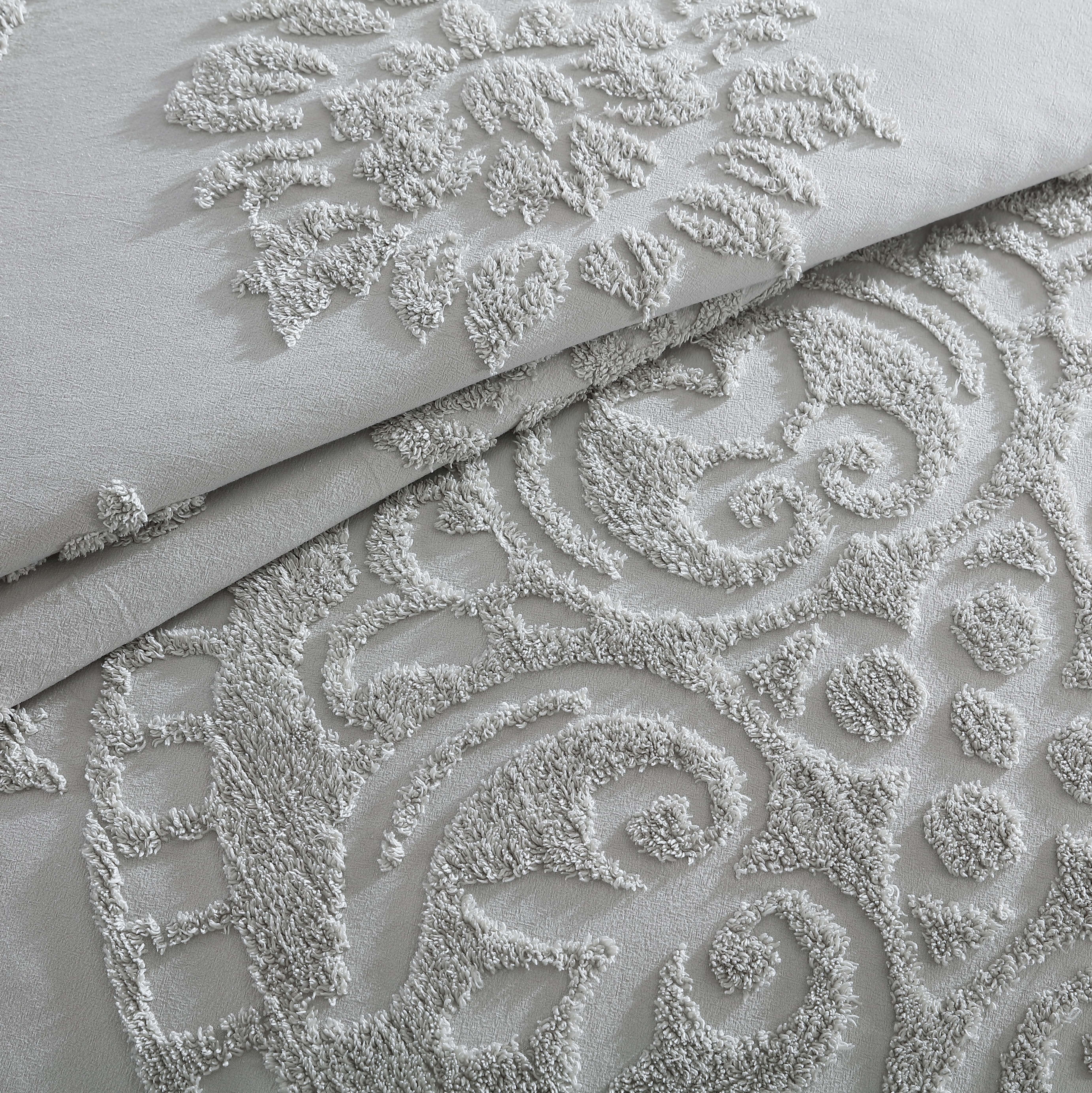 Beatrice Home Fashions Medallion Chenille King Sham Gray
