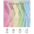 thumbnail image 5 of Rainbow Stripes Wrap Around Bed Skirts for Queen Bed 18" Drop,Bed Skirt with Adjustable Elastic Belt Dust Ruffle Bed Valance for Bedroom Hotel Modern Colorful Cream Striped Aesthetics Bed Frame Cover, 5 of 7
