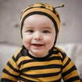 thumbnail image 4 of COUVER Unisex Baby Infant Toddler Long Sleeve Lap Shoulder Striped color Bodysuit Onesie, Black / Golden Yellow, 12M, 4 of 7